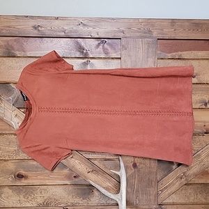 Faux suede dress